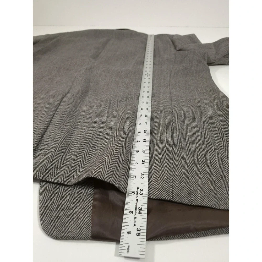Lauren Ralph Lauren Sport Coat Mens 58L Gray Wool Herringbone Elbow Patch